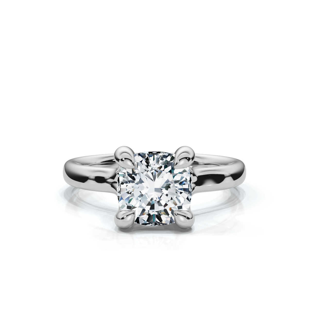 14K White Gold Elah Floating Solitaire Engagement Ring