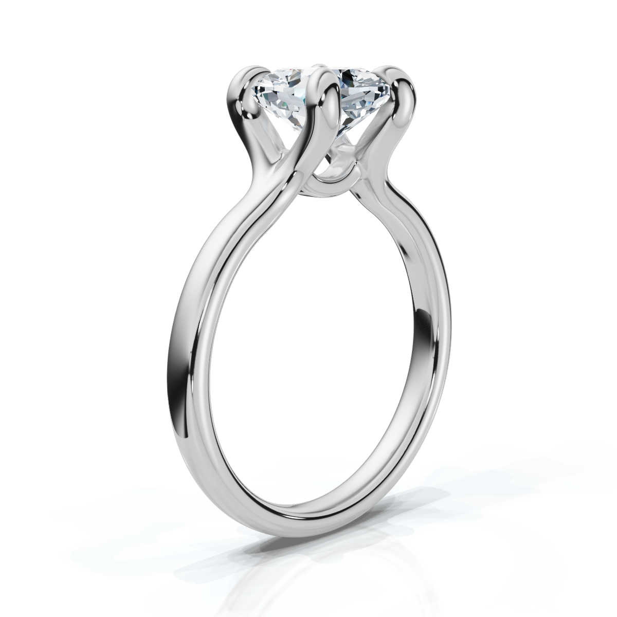 14K White Gold Elah Floating Solitaire Engagement Ring