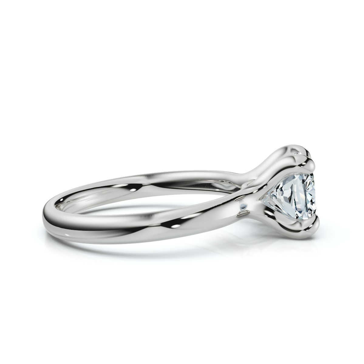 14K White Gold Elah Floating Solitaire Engagement Ring