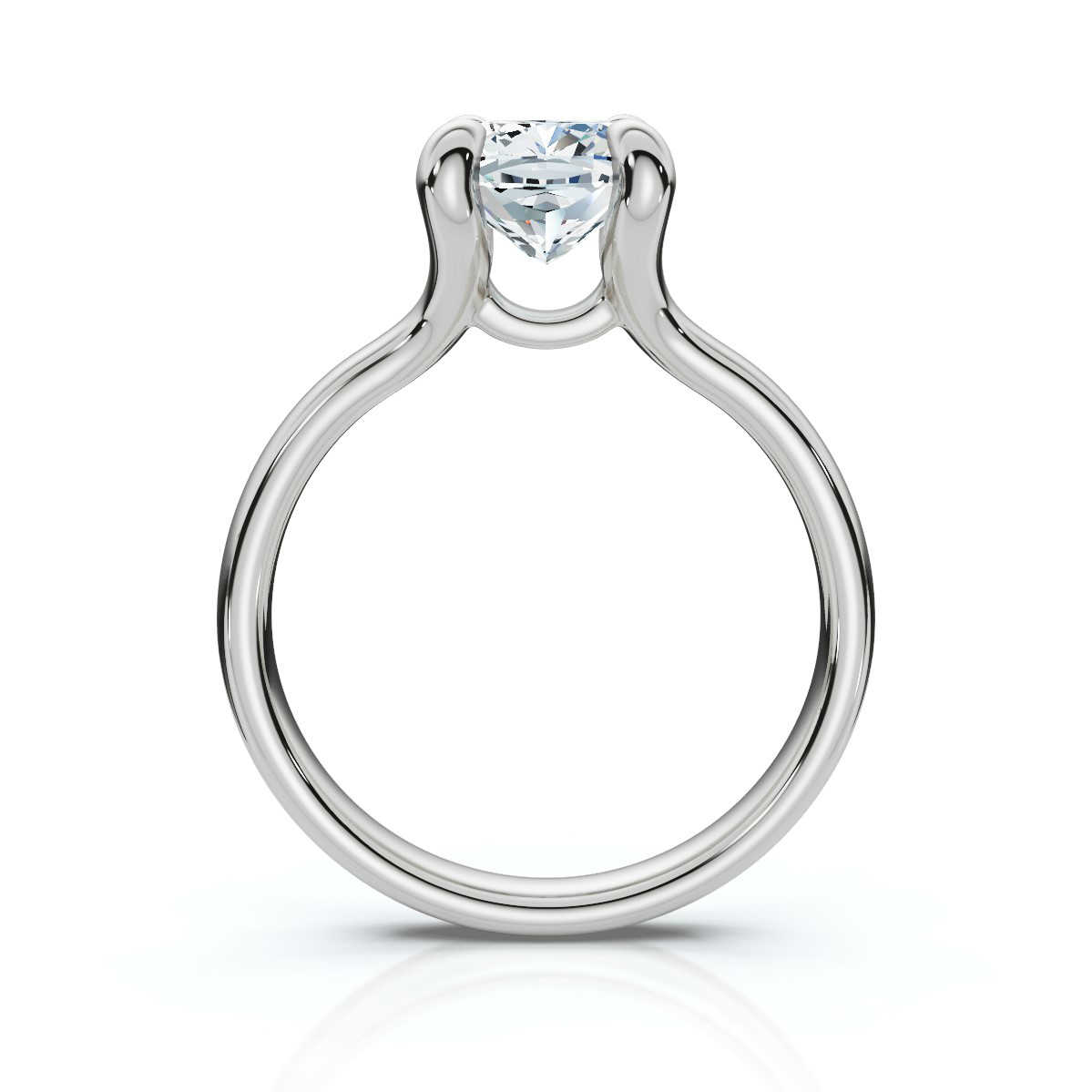 14K White Gold Elah Floating Solitaire Engagement Ring
