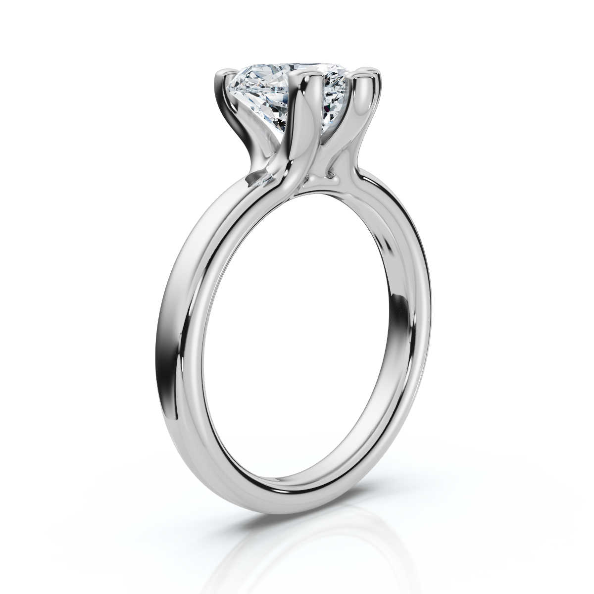 14K White Gold Shira Floating Solitaire Engagement Ring