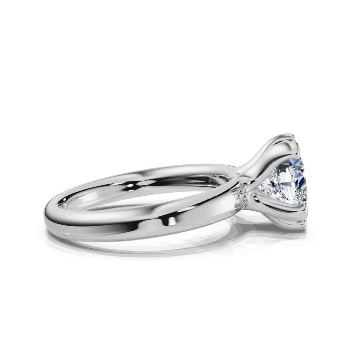 14K White Gold Shira Floating Solitaire Engagement Ring