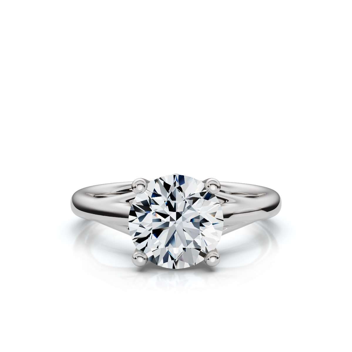 14K White Gold Romi Cathedral Solitaire Engagement Ring