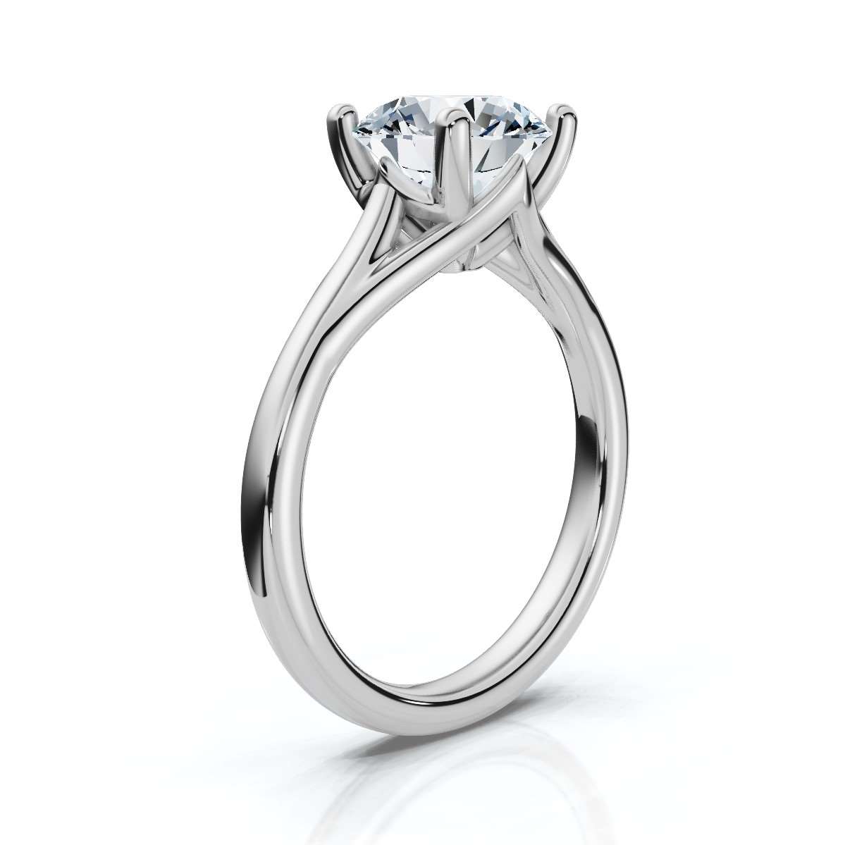 14K White Gold Romi Cathedral Solitaire Engagement Ring