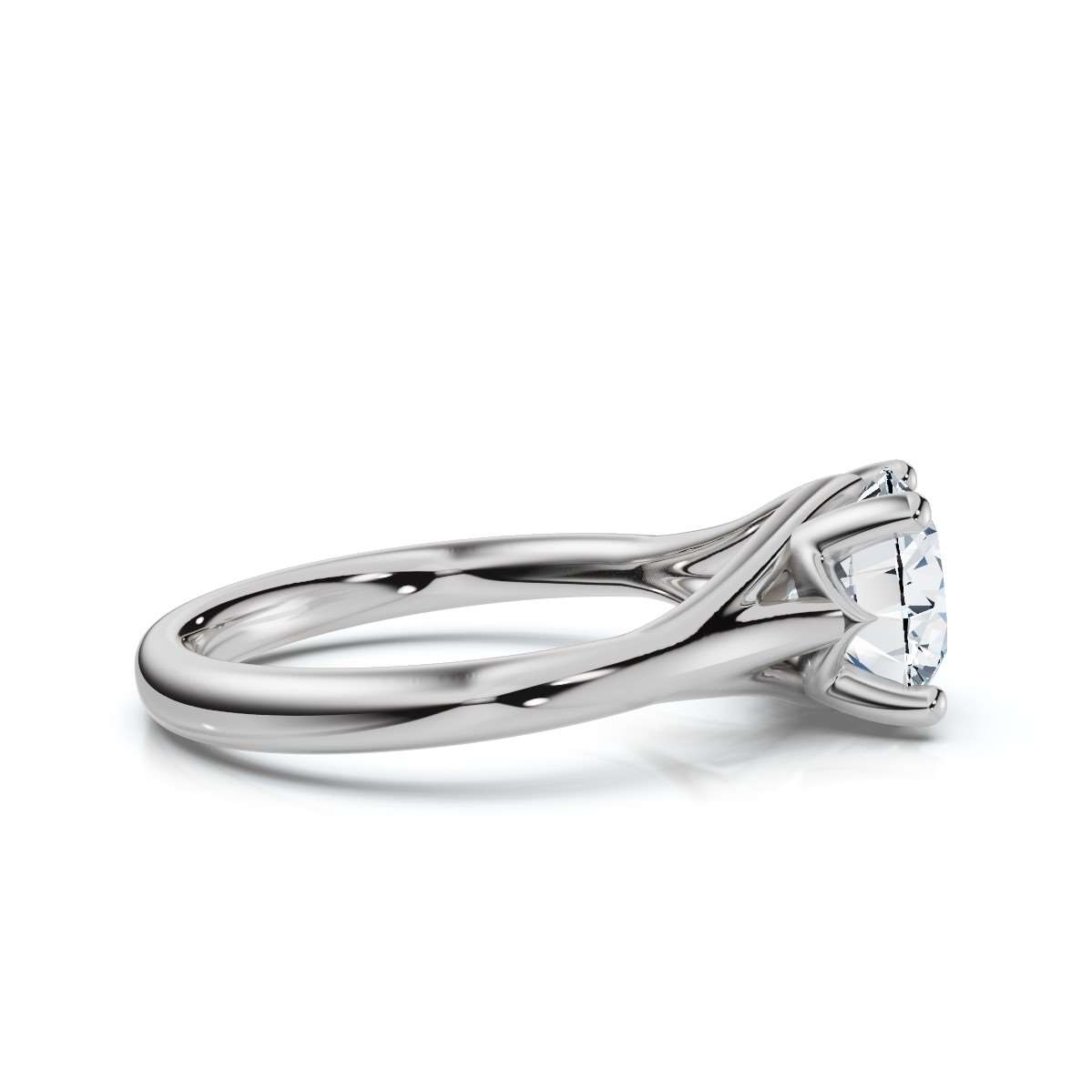 14K White Gold Romi Cathedral Solitaire Engagement Ring