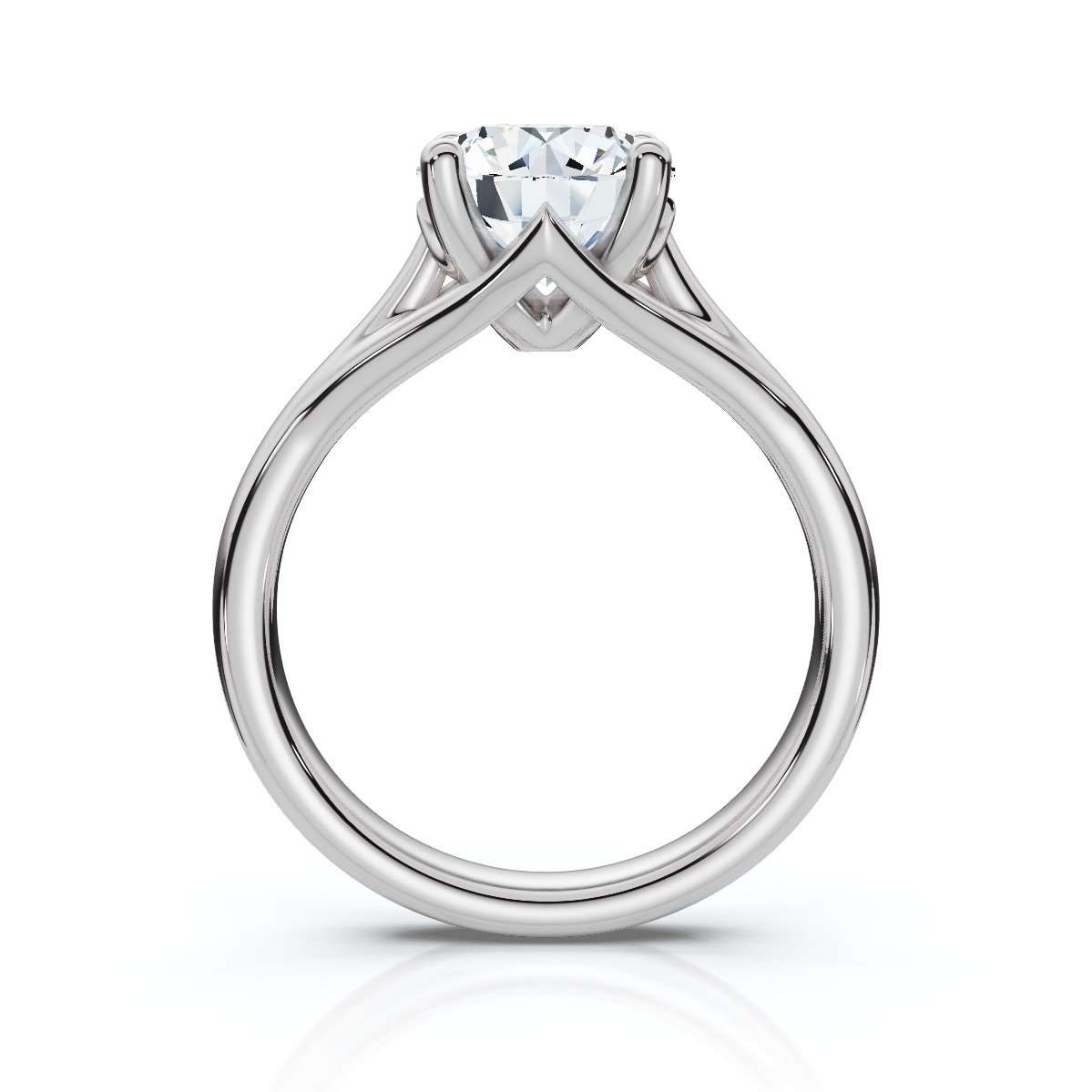 14K White Gold Romi Cathedral Solitaire Engagement Ring
