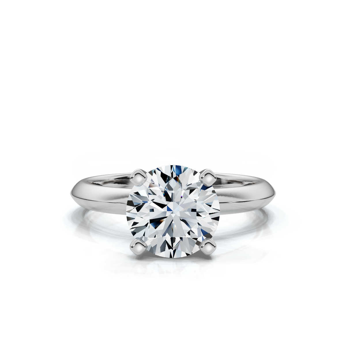 14K White Gold Elisheva Solitaire Engagement Ring 