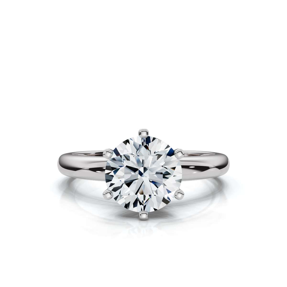 14K White Gold Arbel Solitaire Engagement Ring 