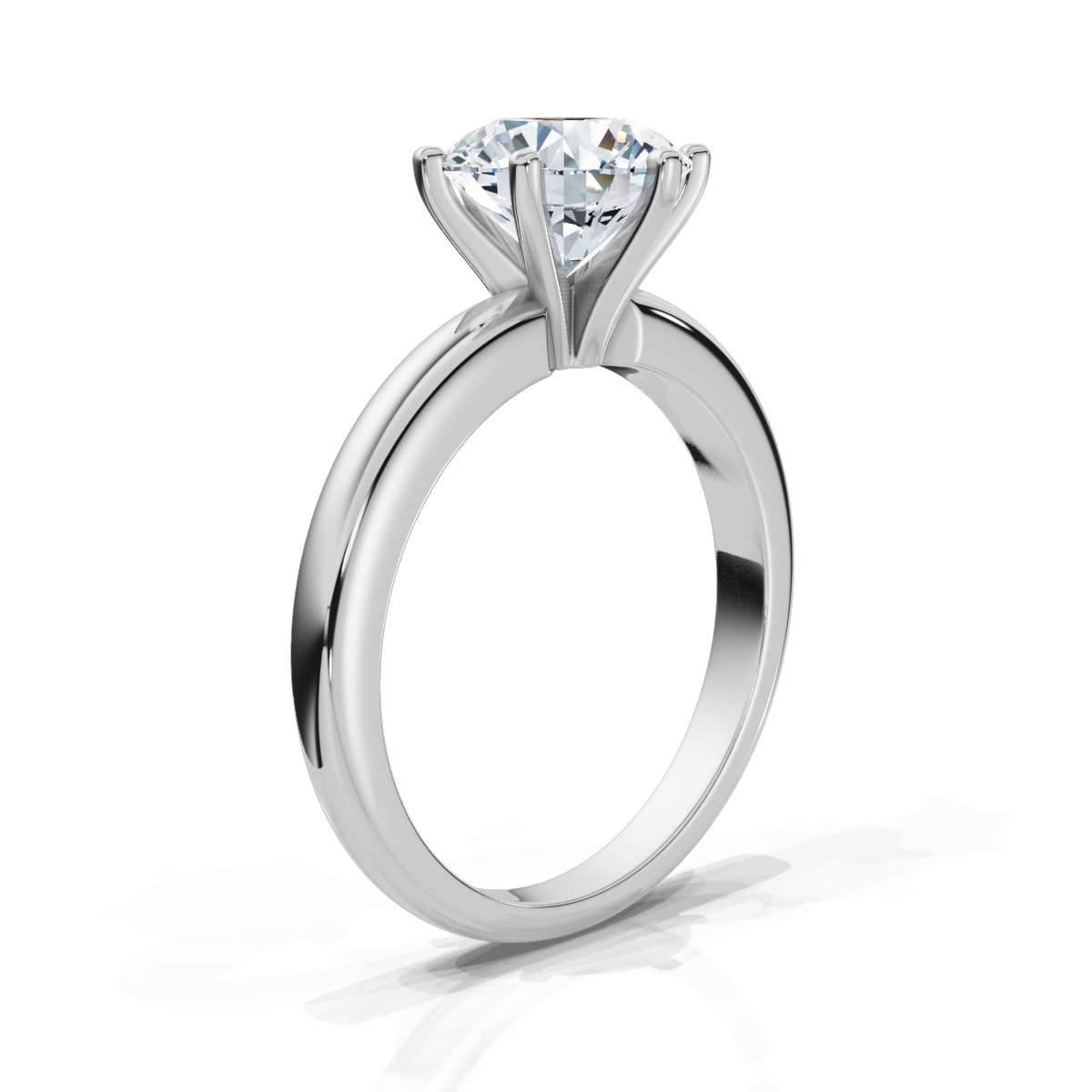 14K White Gold Arbel Solitaire Engagement Ring 
