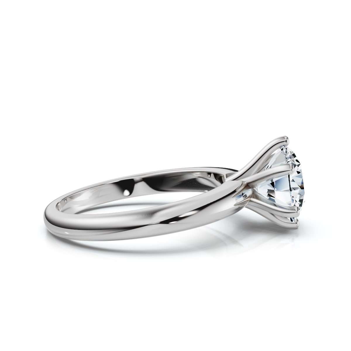 14K White Gold Arbel Solitaire Engagement Ring 