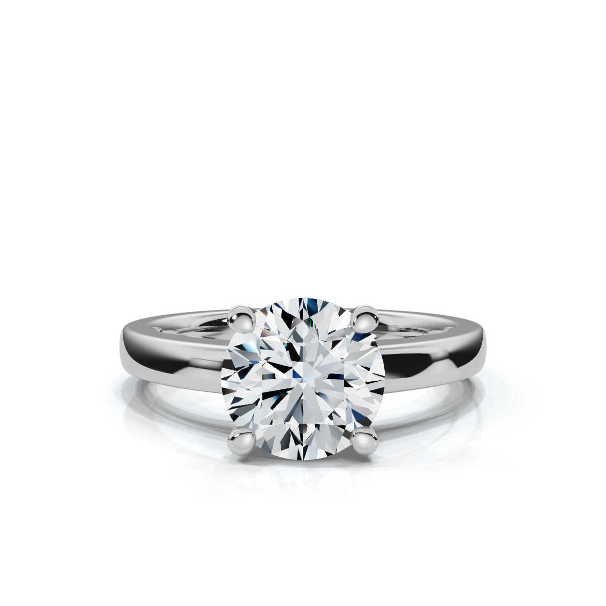 14K White Gold Dvora Solitaire Engagement Ring
