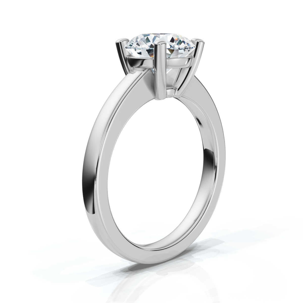 14K White Gold Dvora Solitaire Engagement Ring
