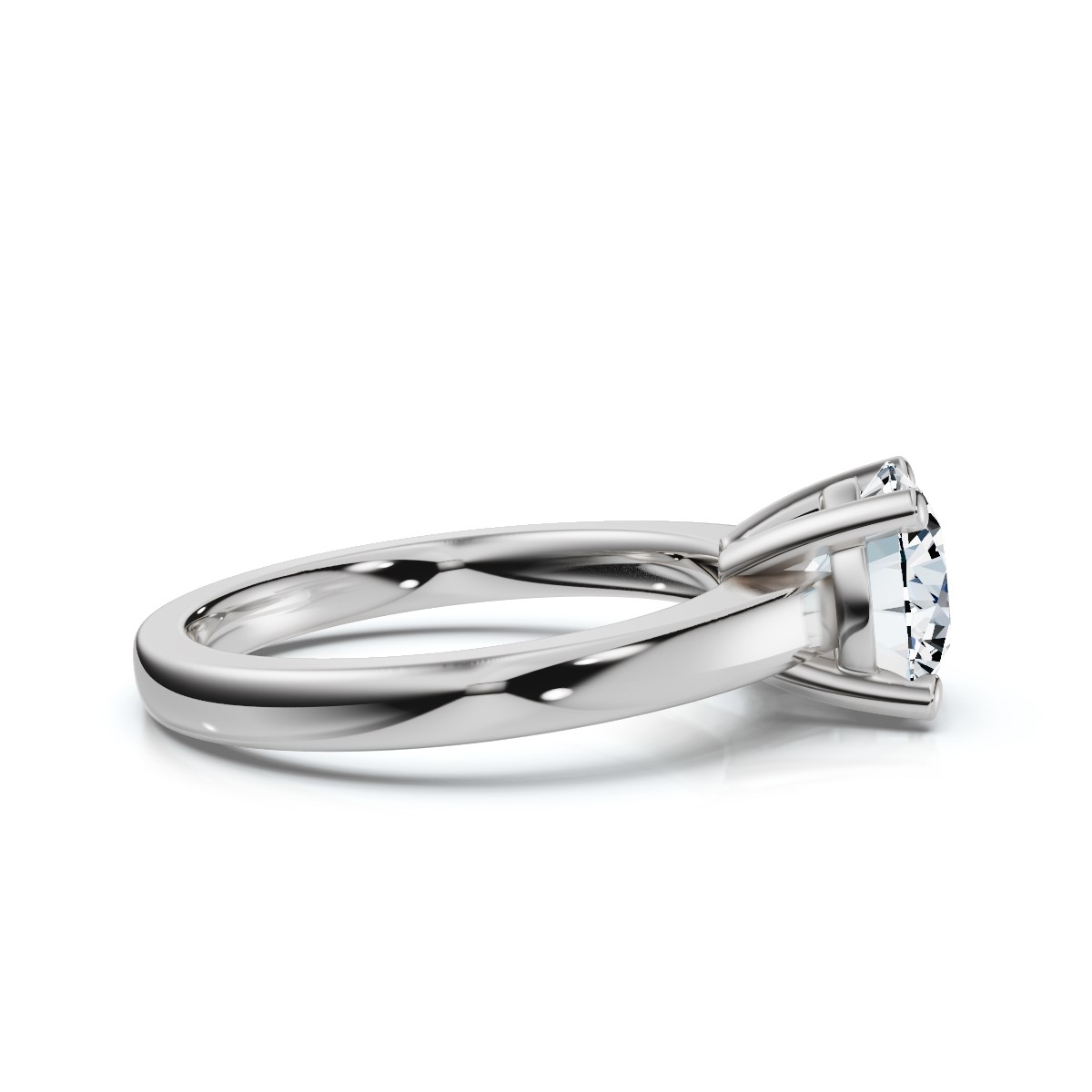 14K White Gold Dvora Solitaire Engagement Ring