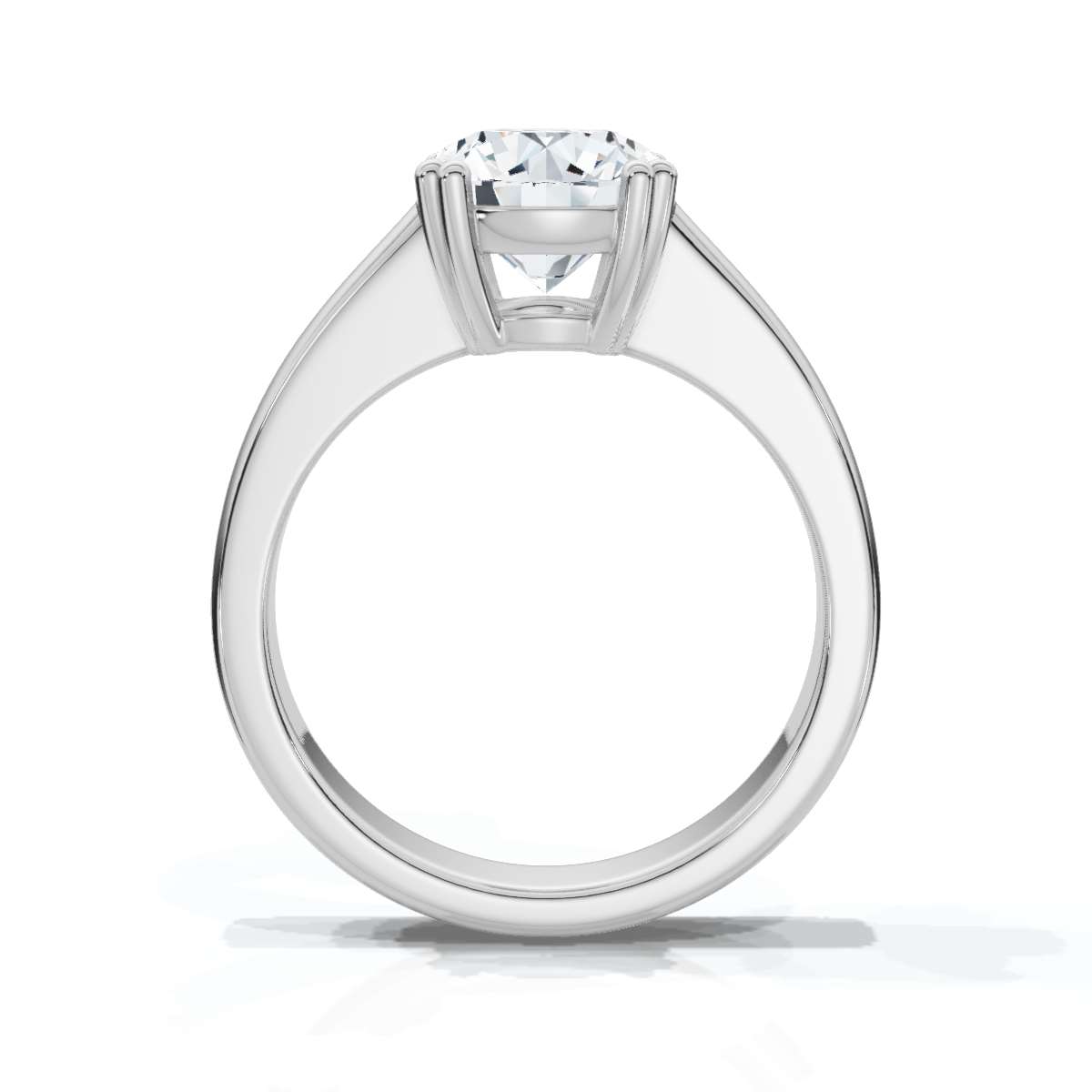 14K White Gold Shir Split Prongs Basket Set Solitaire Engagement Ring 