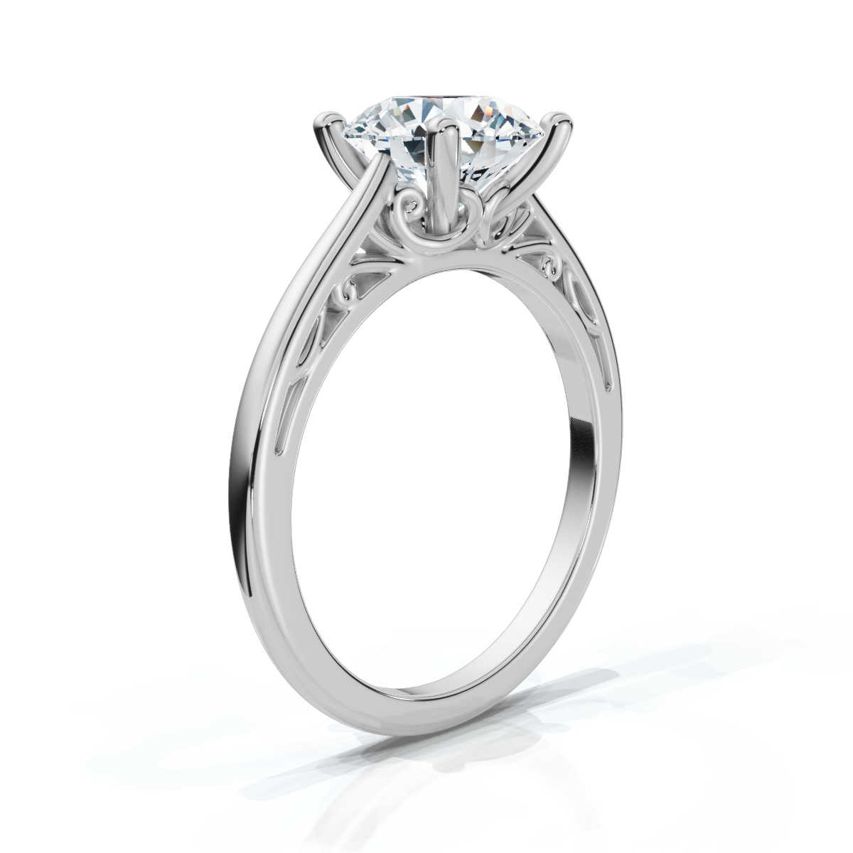 14K White Gold Gaia Solitaire Engagement Ring