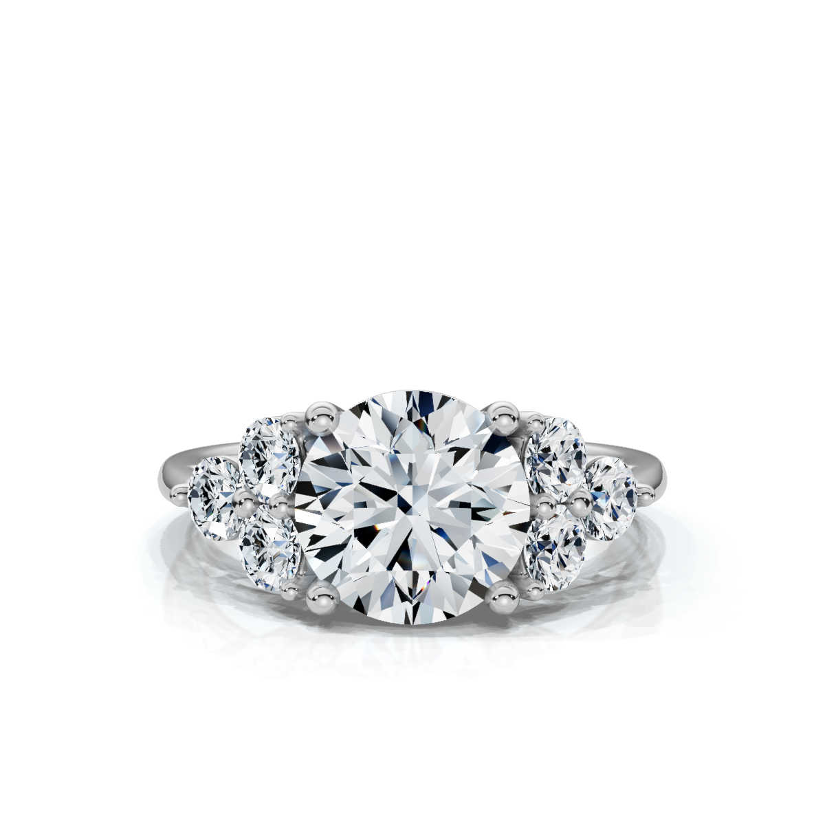 14K White Gold Trinity Accents Lab Grown Diamond Ring (2/3 ct. tw)