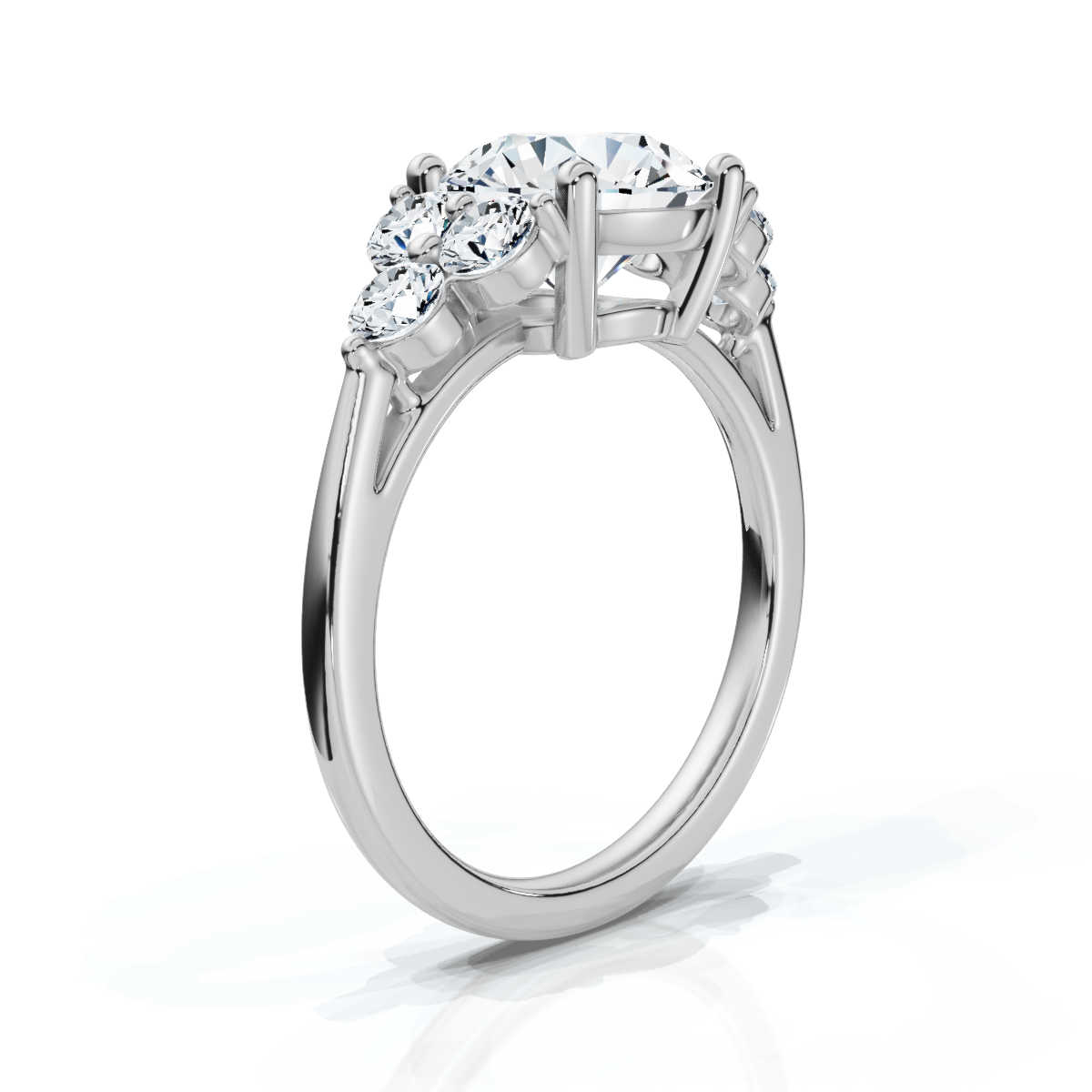14K White Gold Trinity Accents Lab Grown Diamond Ring (2/3 ct. tw)