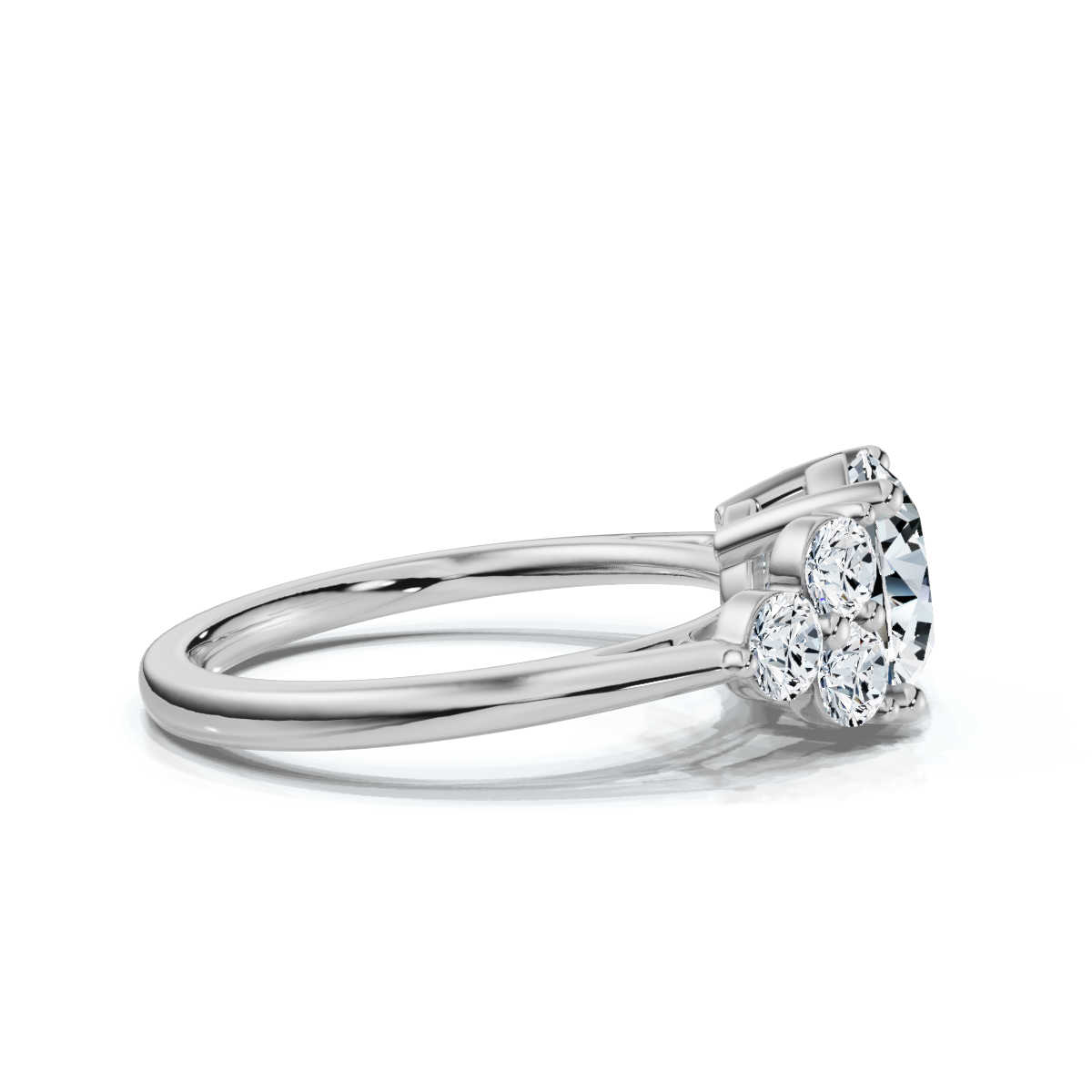 14K White Gold Trinity Accents Lab Grown Diamond Ring (2/3 ct. tw)