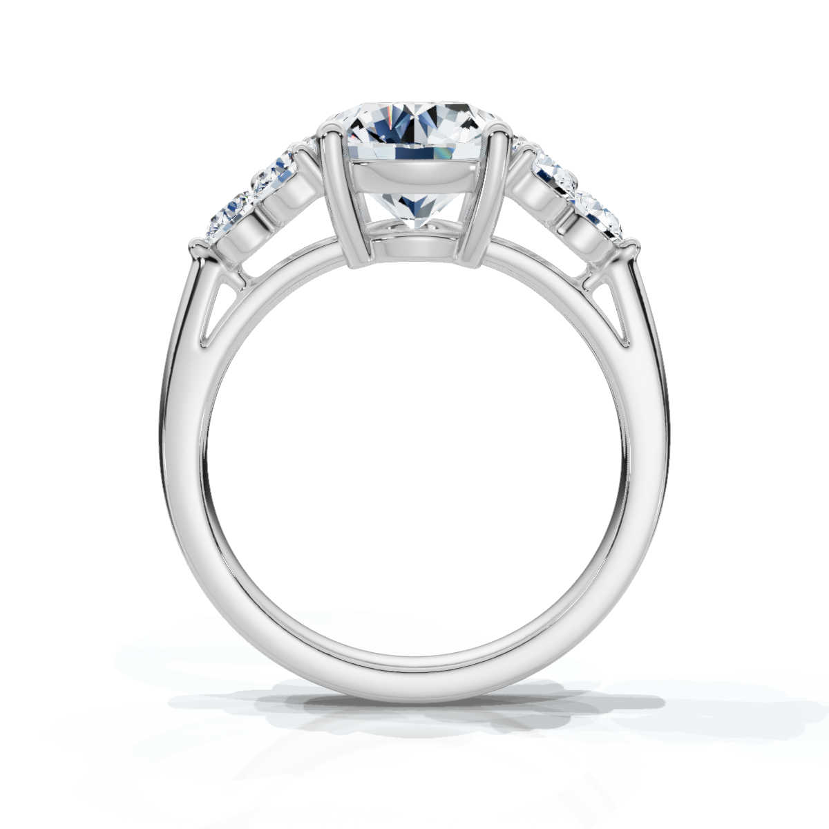 14K White Gold Trinity Accents Lab Grown Diamond Ring (2/3 ct. tw)