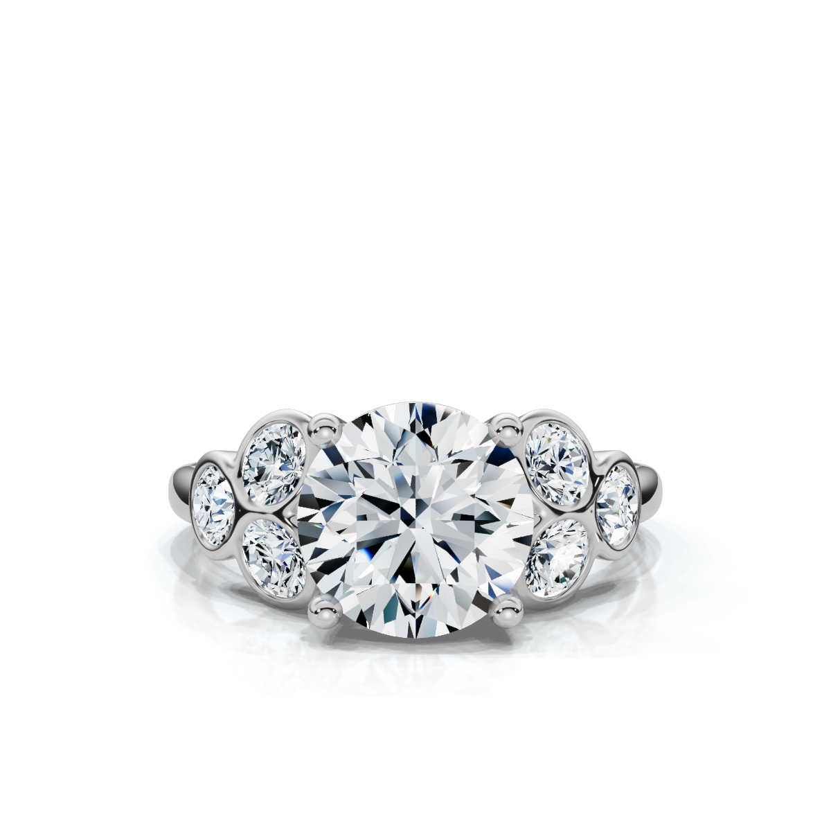 14K White Gold Heidi Bezel Set Accents Lab Grown Diamond Ring (2/3 ct. tw)