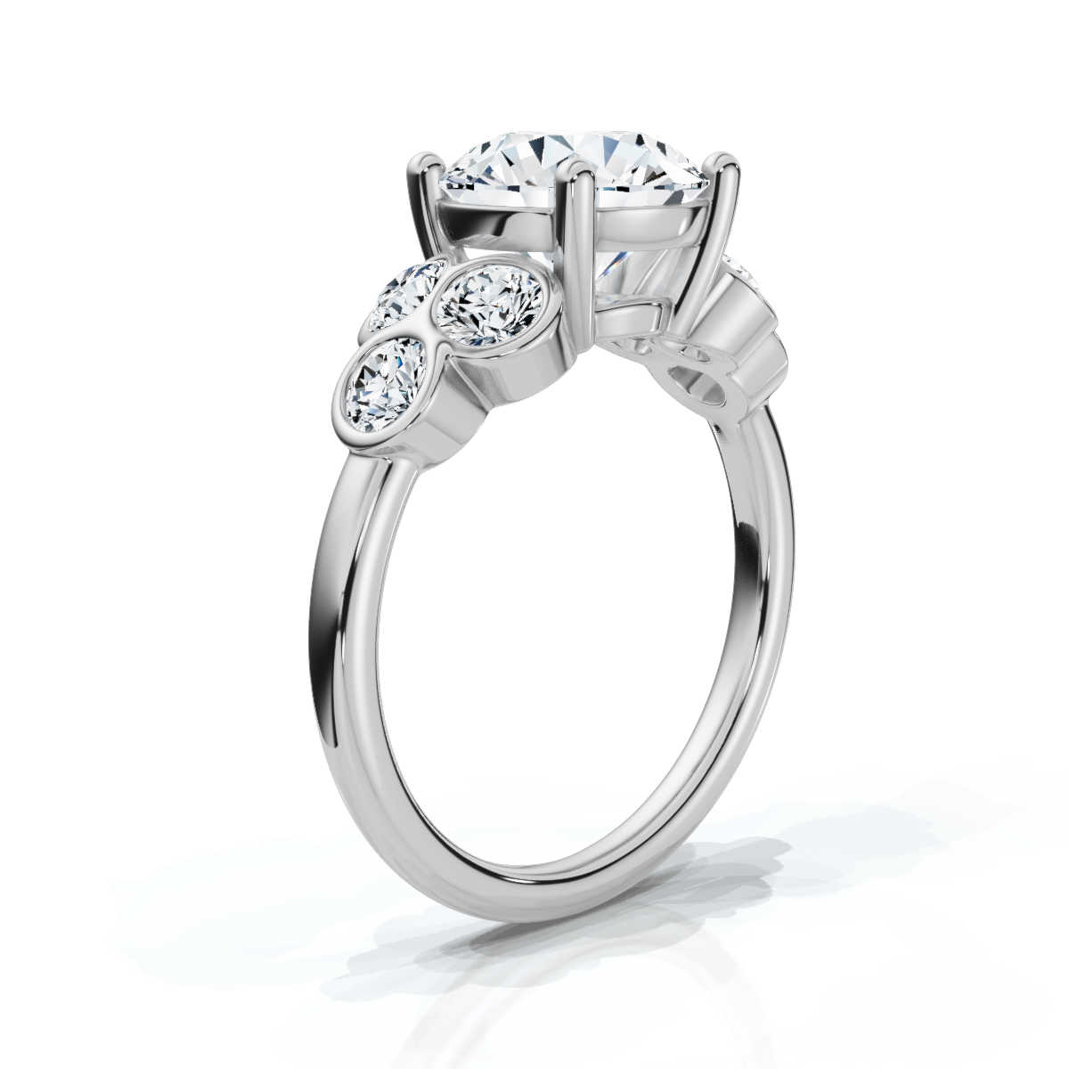 14K White Gold Heidi Bezel Set Accents Lab Grown Diamond Ring (2/3 ct. tw)