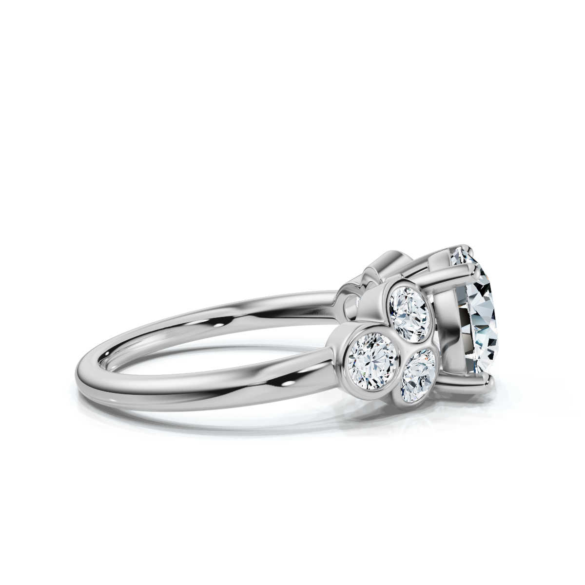 14K White Gold Heidi Bezel Set Accents Lab Grown Diamond Ring (2/3 ct. tw)
