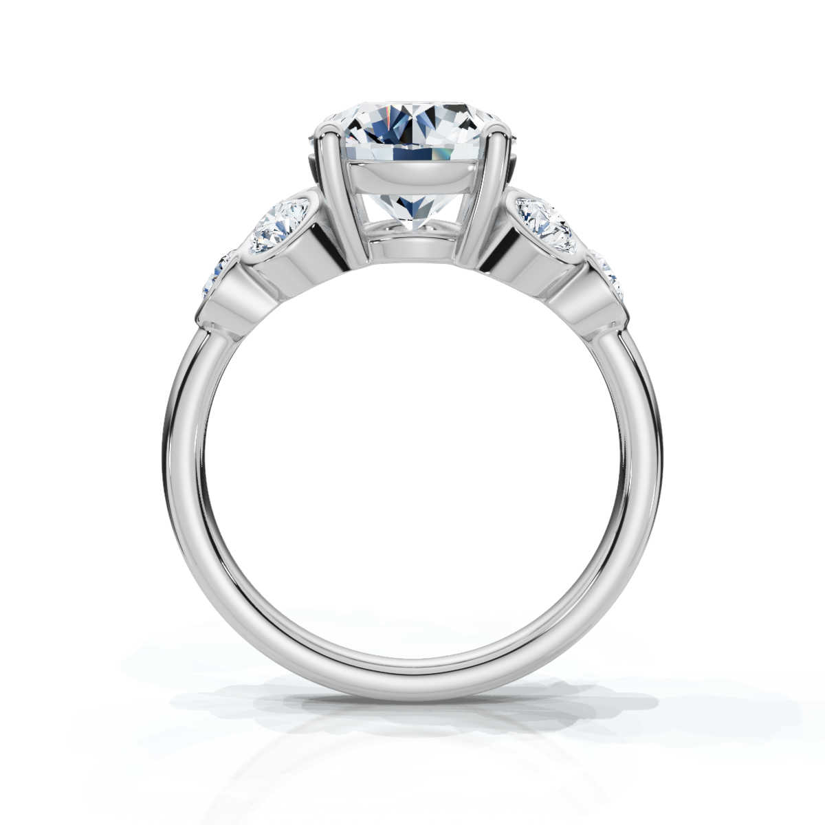 14K White Gold Heidi Bezel Set Accents Lab Grown Diamond Ring (2/3 ct. tw)