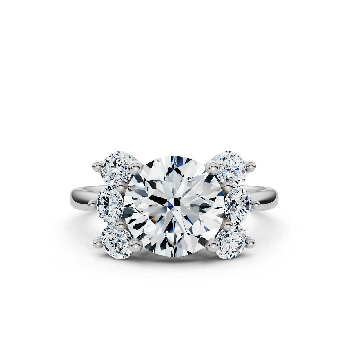 14K White Gold Clarisse Accents Lab Grown Diamond Engagement Ring (2/3 ct. tw)