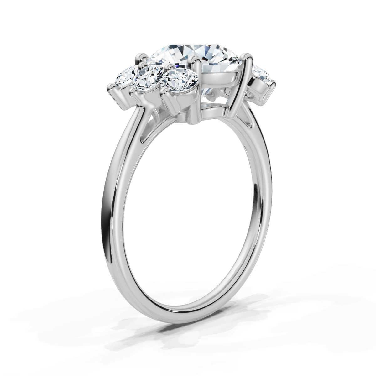 14K White Gold Clarisse Accents Lab Grown Diamond Engagement Ring (2/3 ct. tw)