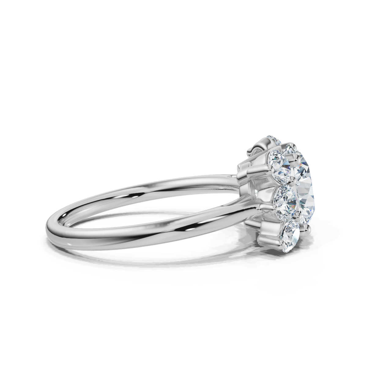 14K White Gold Clarisse Accents Lab Grown Diamond Engagement Ring (2/3 ct. tw)