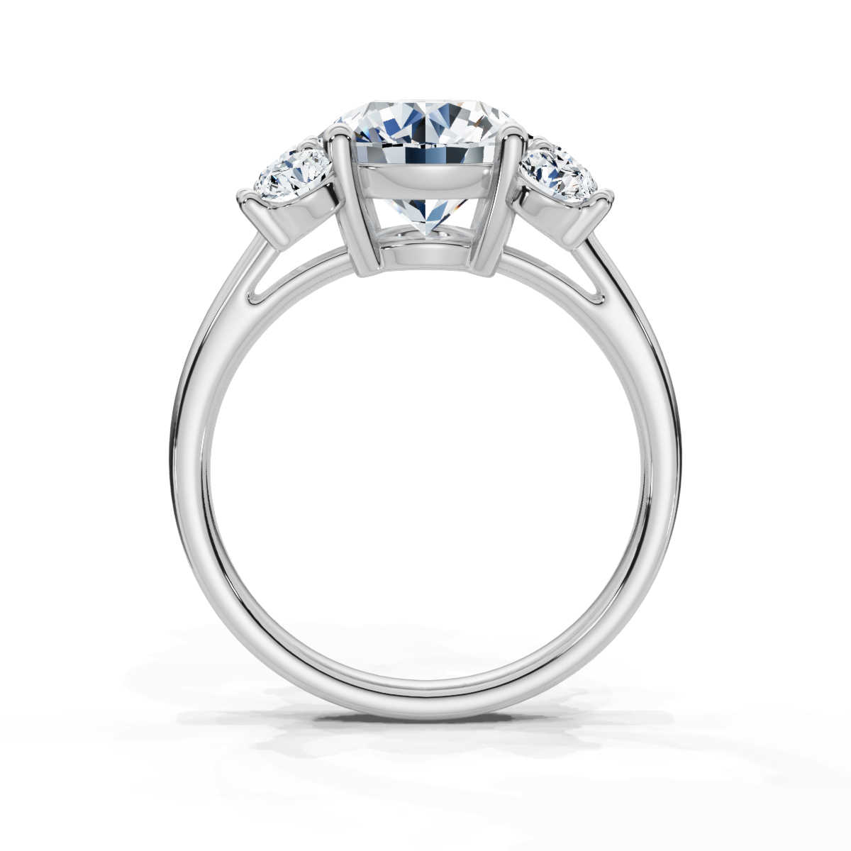 14K White Gold Clarisse Accents Lab Grown Diamond Engagement Ring (2/3 ct. tw)