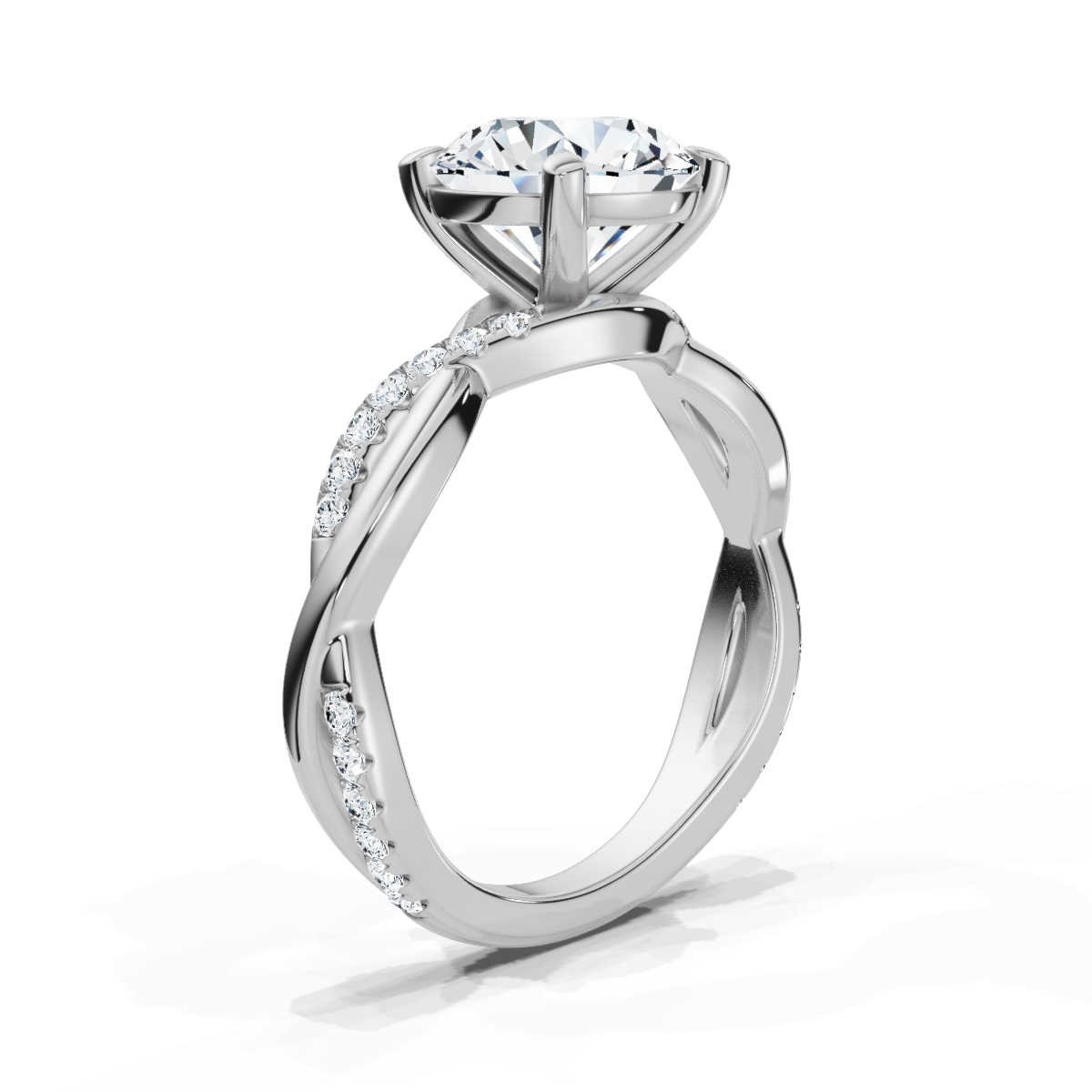14K White Gold Nevaeh Infinity Accents Lab Grown Diamond Engagement Ring (1/5 ct. tw)