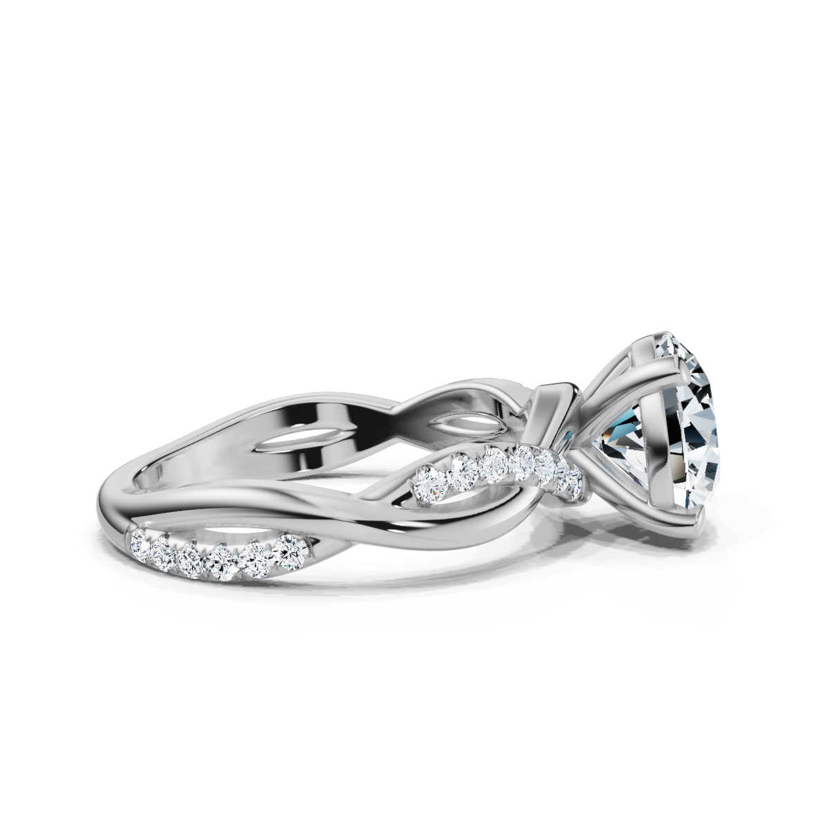 14K White Gold Nevaeh Infinity Accents Lab Grown Diamond Engagement Ring (1/5 ct. tw)