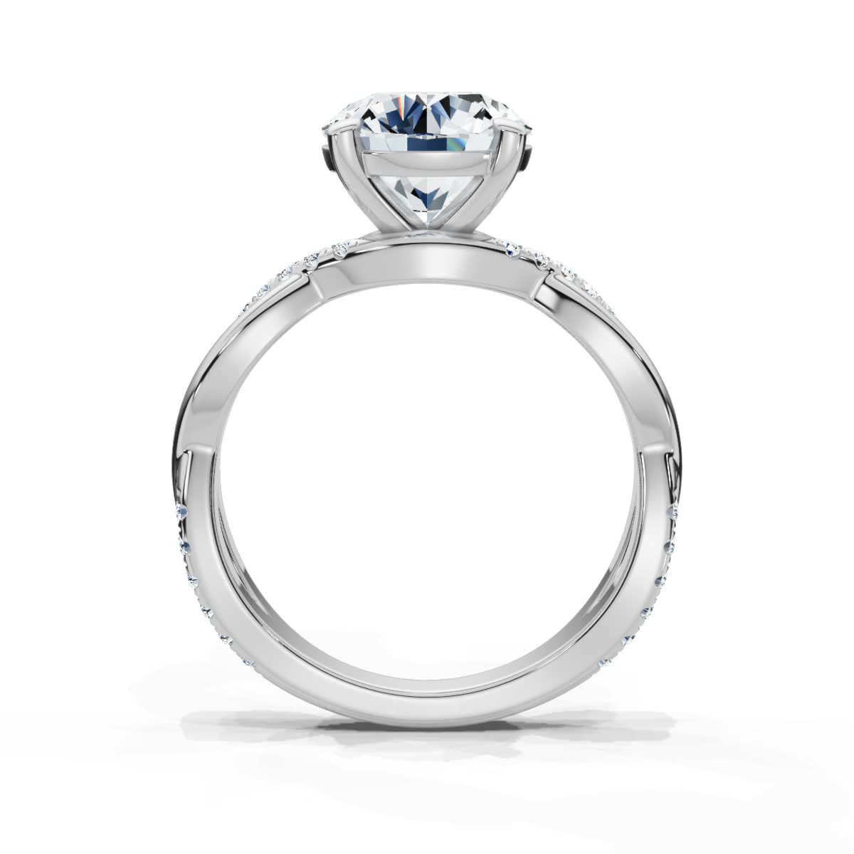 14K White Gold Nevaeh Infinity Accents Lab Grown Diamond Engagement Ring (1/5 ct. tw)