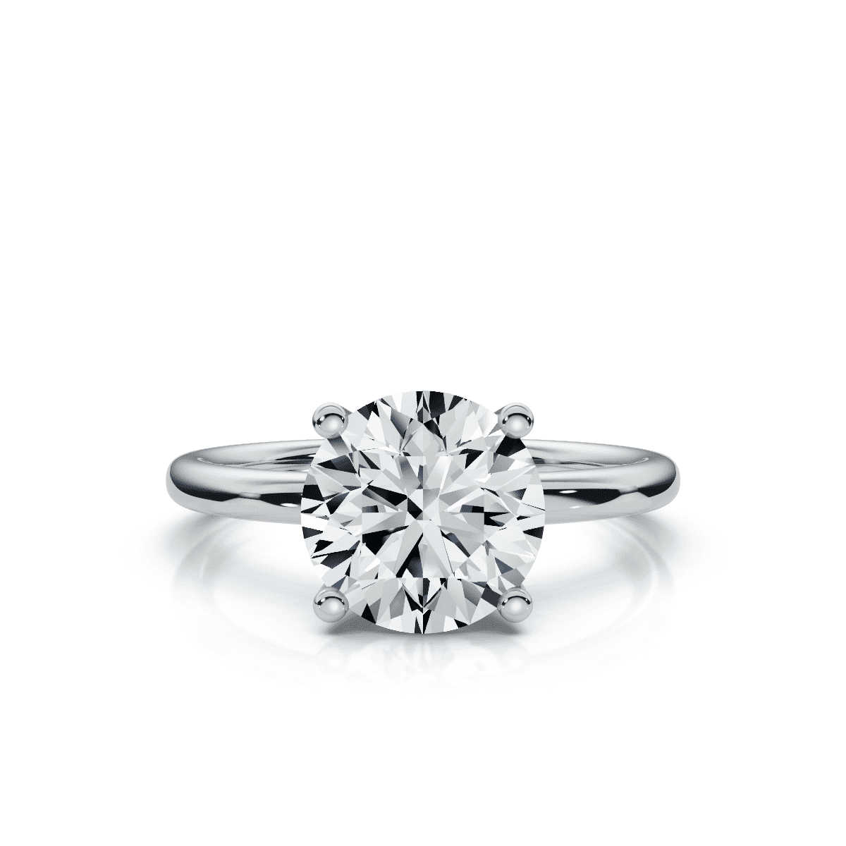 14K White Gold Evalina Solitaire Engagement Ring 