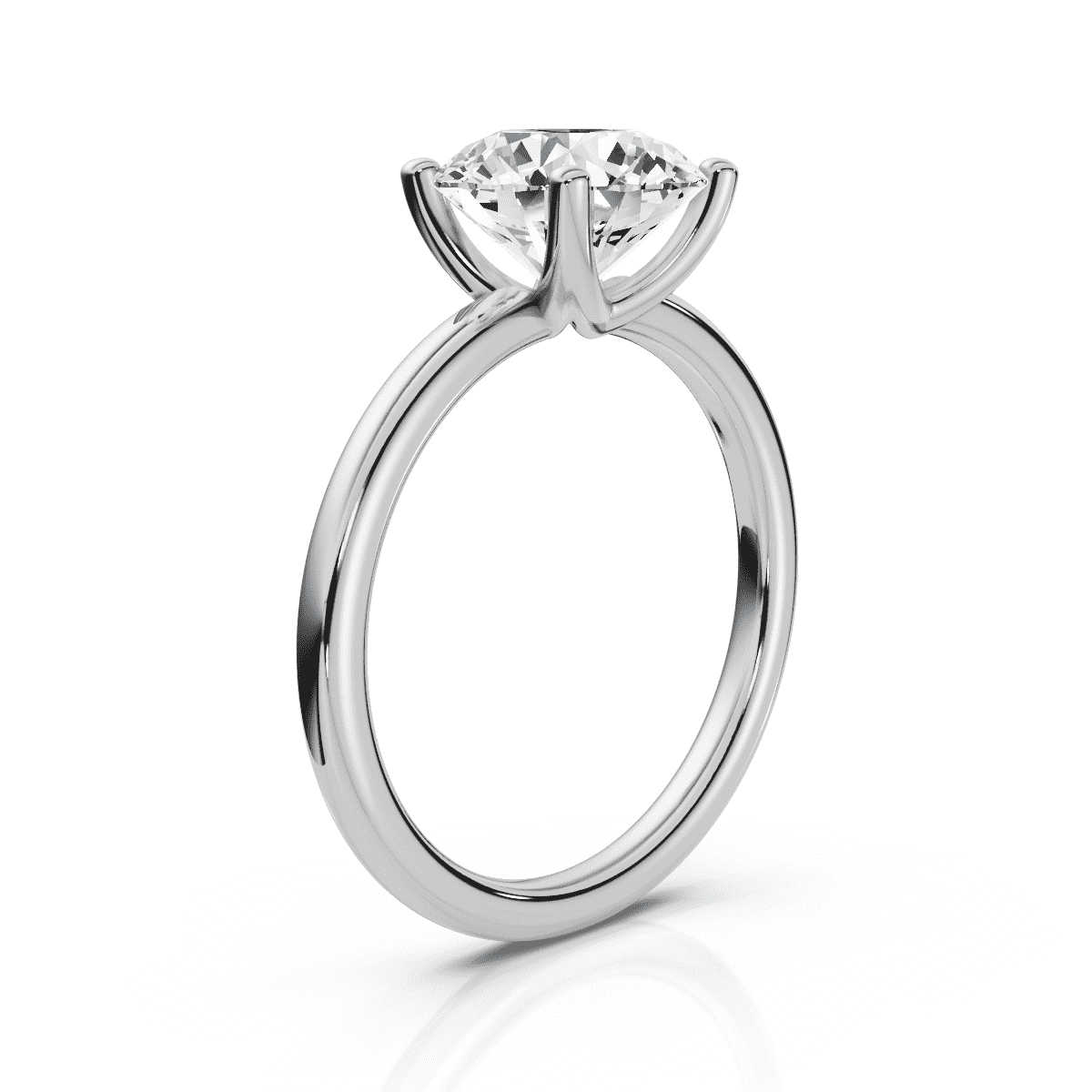 14K White Gold Evalina Solitaire Engagement Ring 