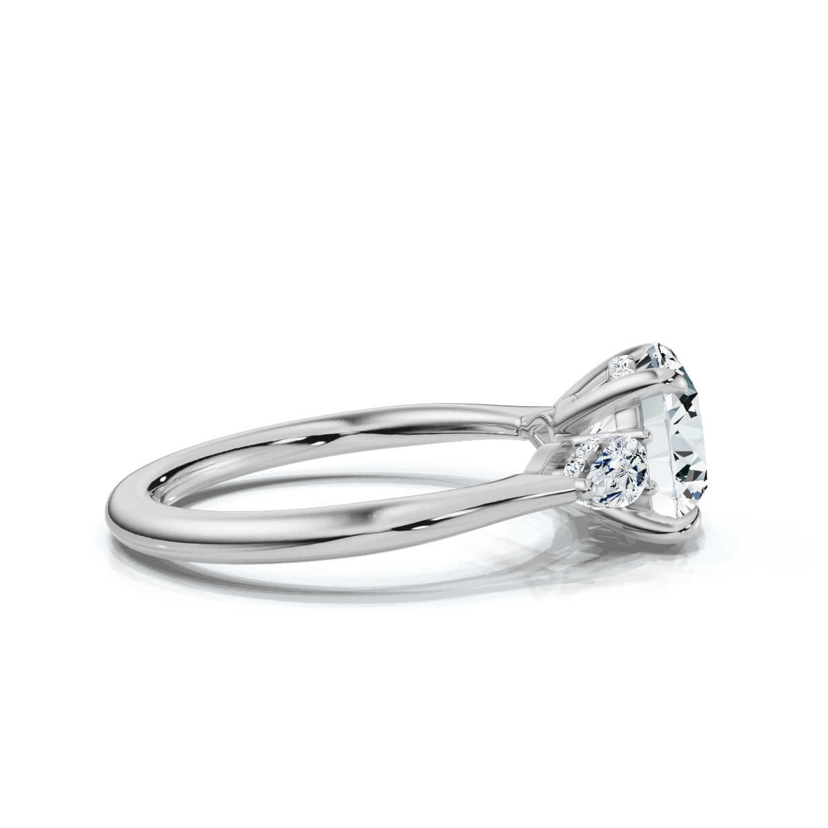 14K White Gold Althea Three Stone Pear Lab Grown Diamond Ring (1/4 ct. tw)