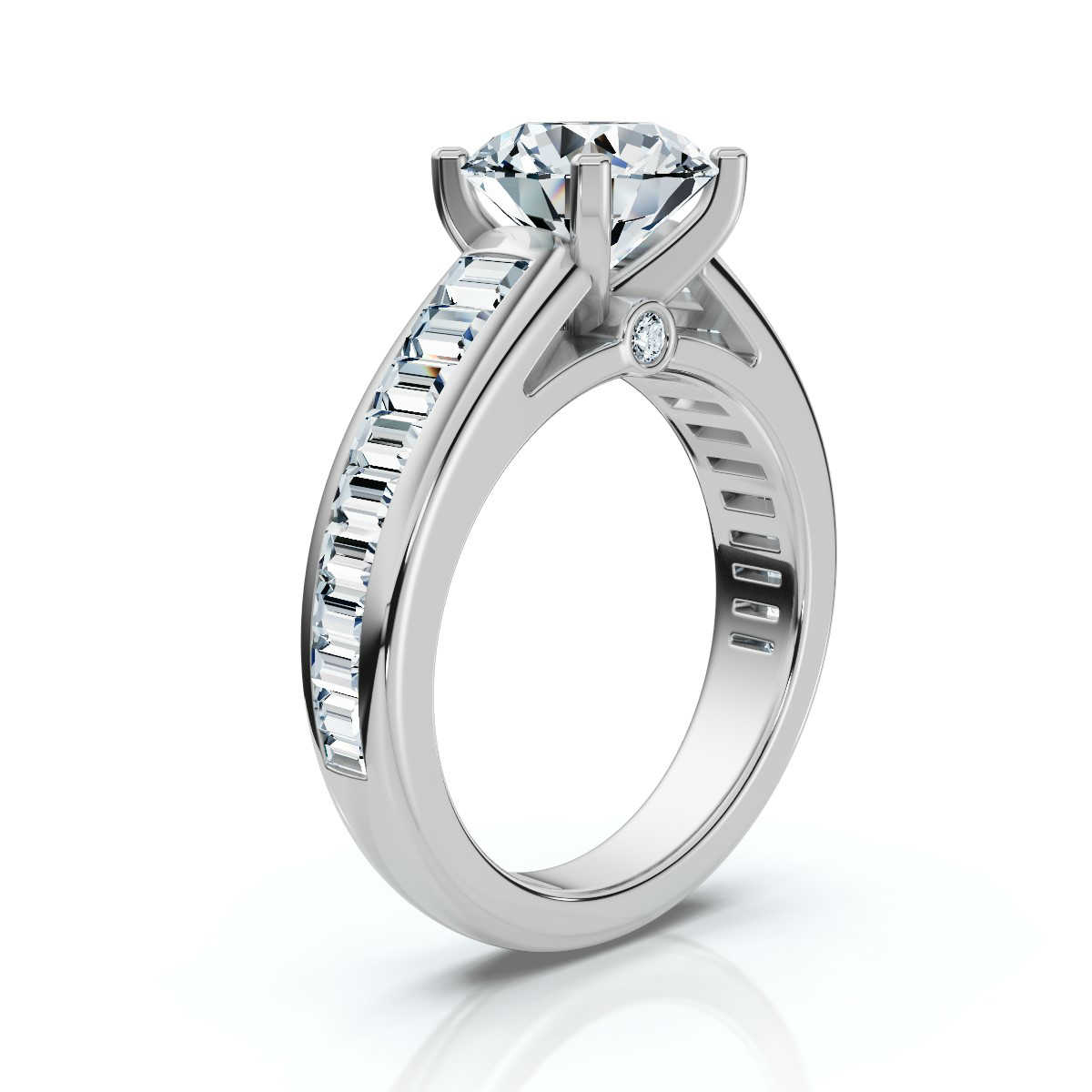 14K White Gold Lumiere Channel Set Lab Grown Diamond Ring (1 1/5 ct. tw)