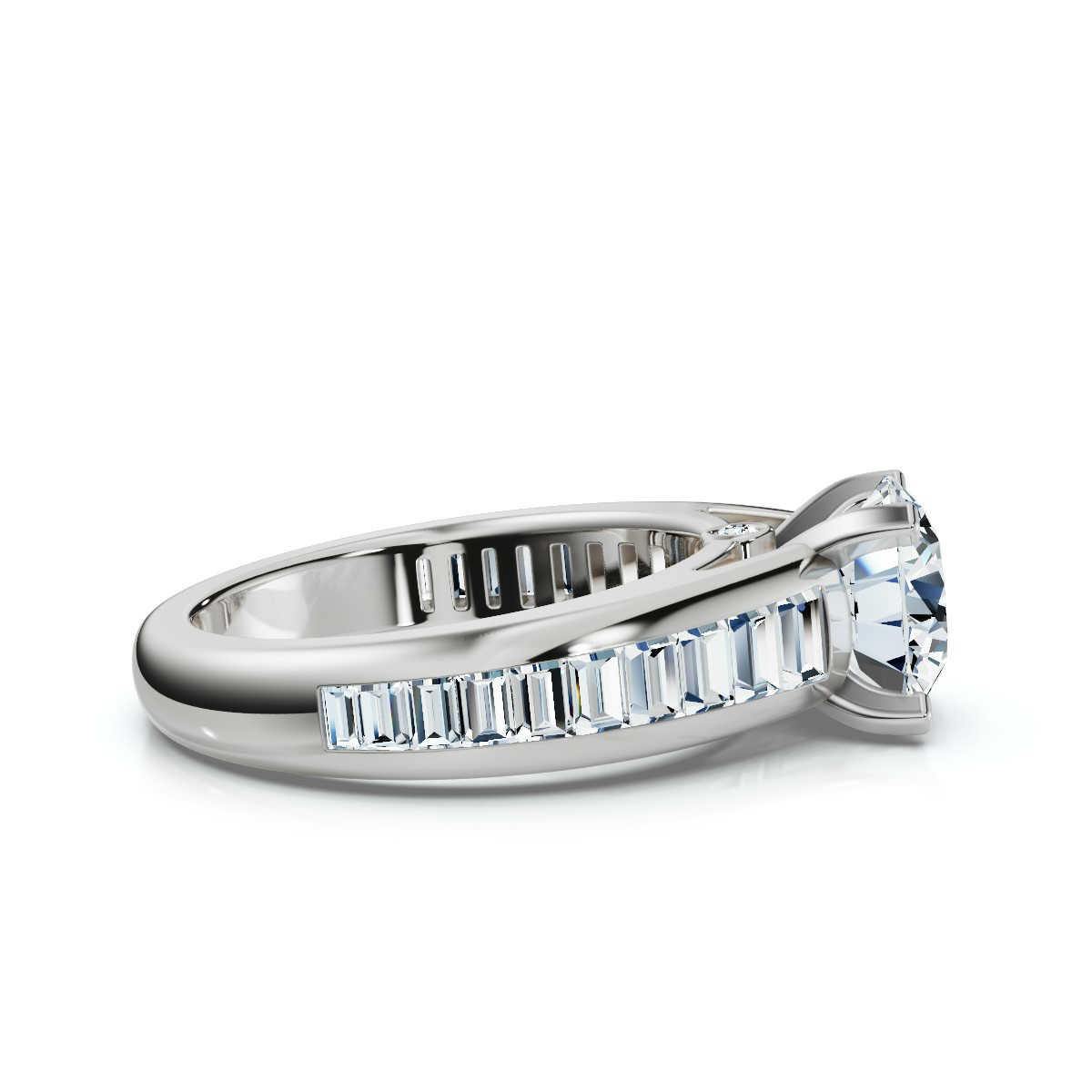 14K White Gold Lumiere Channel Set Lab Grown Diamond Ring (1 1/5 ct. tw)