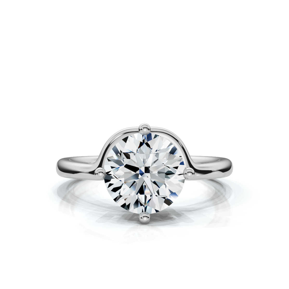 14K White Gold Celia Solitaire Ring 