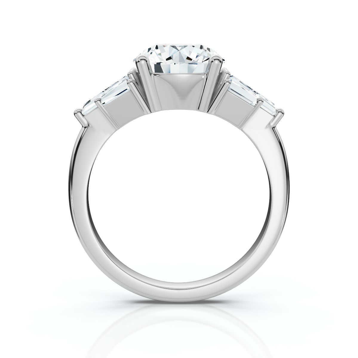 14K White Gold Capri Side Stones Baguette Lab Grown Diamond Ring (3/4 ct. tw)