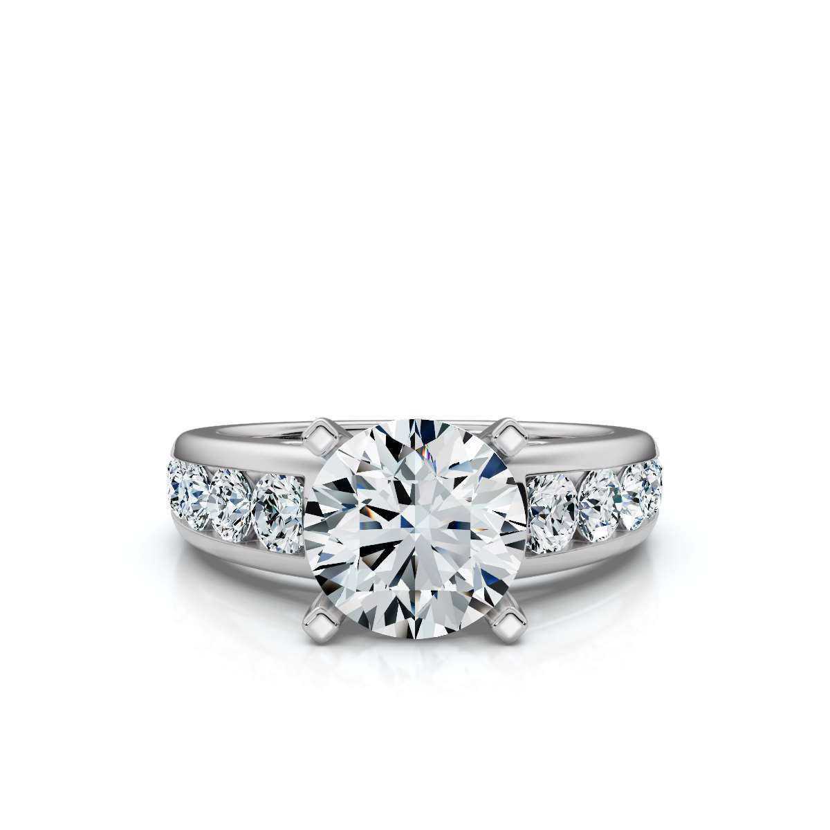 14K White Gold Cruz Channel Setting Accents Lab Grown Diamond Ring (1.00 ct. tw)