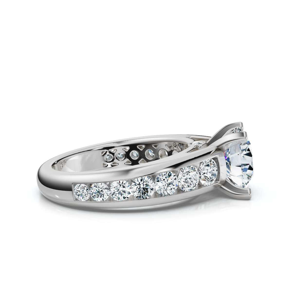 14K White Gold Cruz Channel Setting Accents Lab Grown Diamond Ring (1.00 ct. tw)