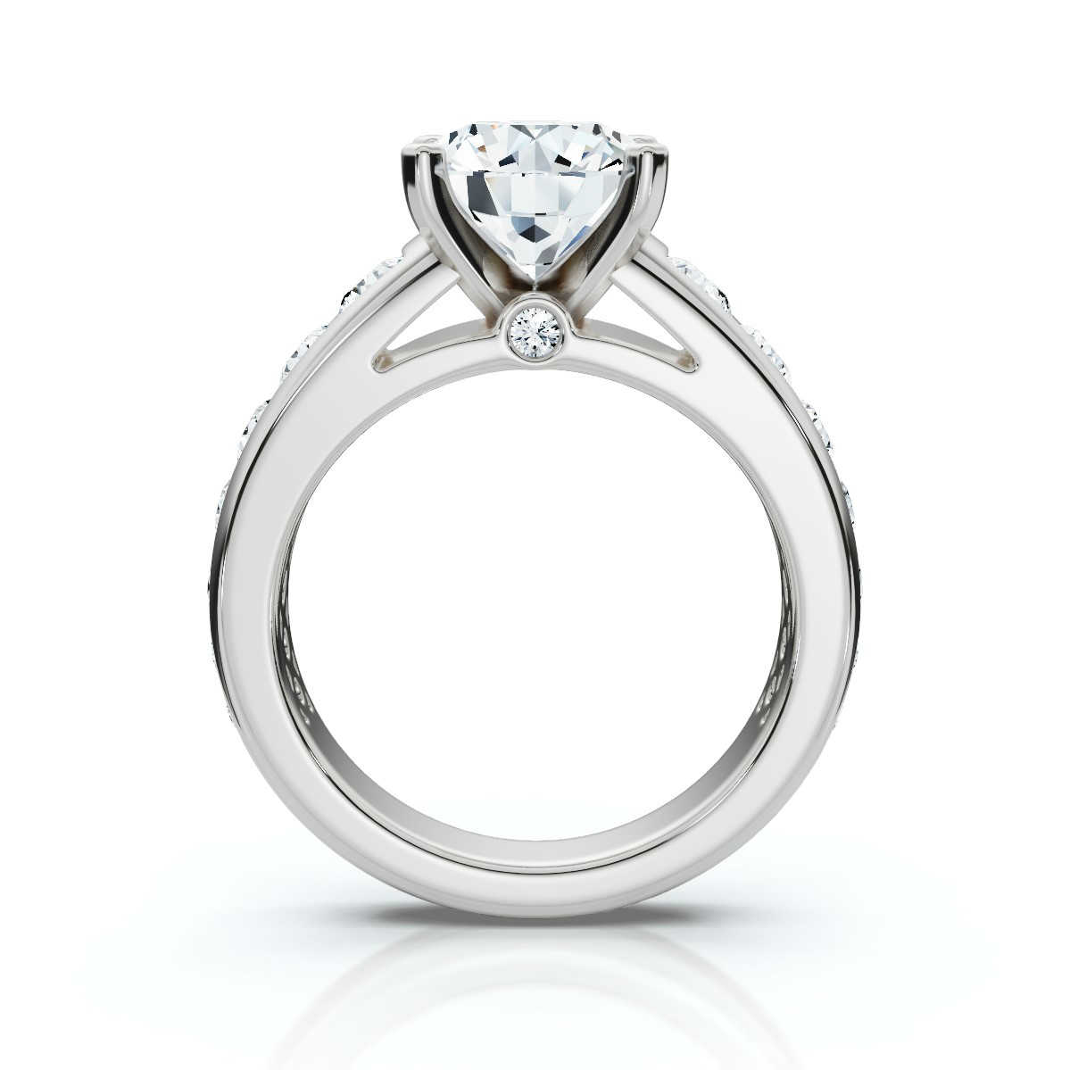 14K White Gold Cruz Channel Setting Accents Lab Grown Diamond Ring (1.00 ct. tw)