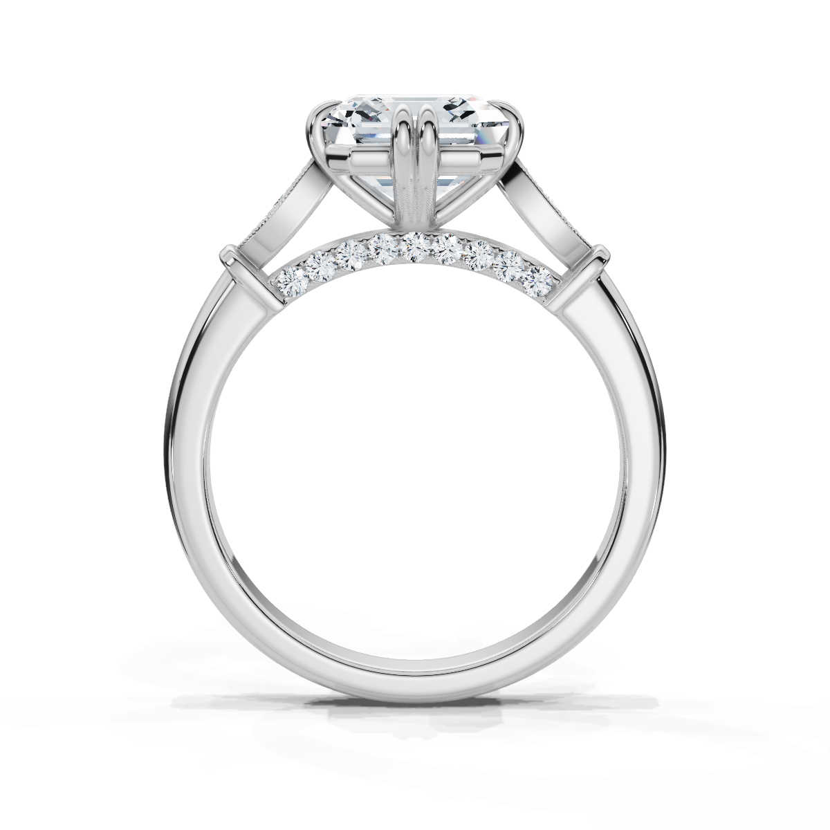 14K White Gold Kaitlyn Accents Lab Grown Diamond Engagement Ring (1/10 ct. tw)
