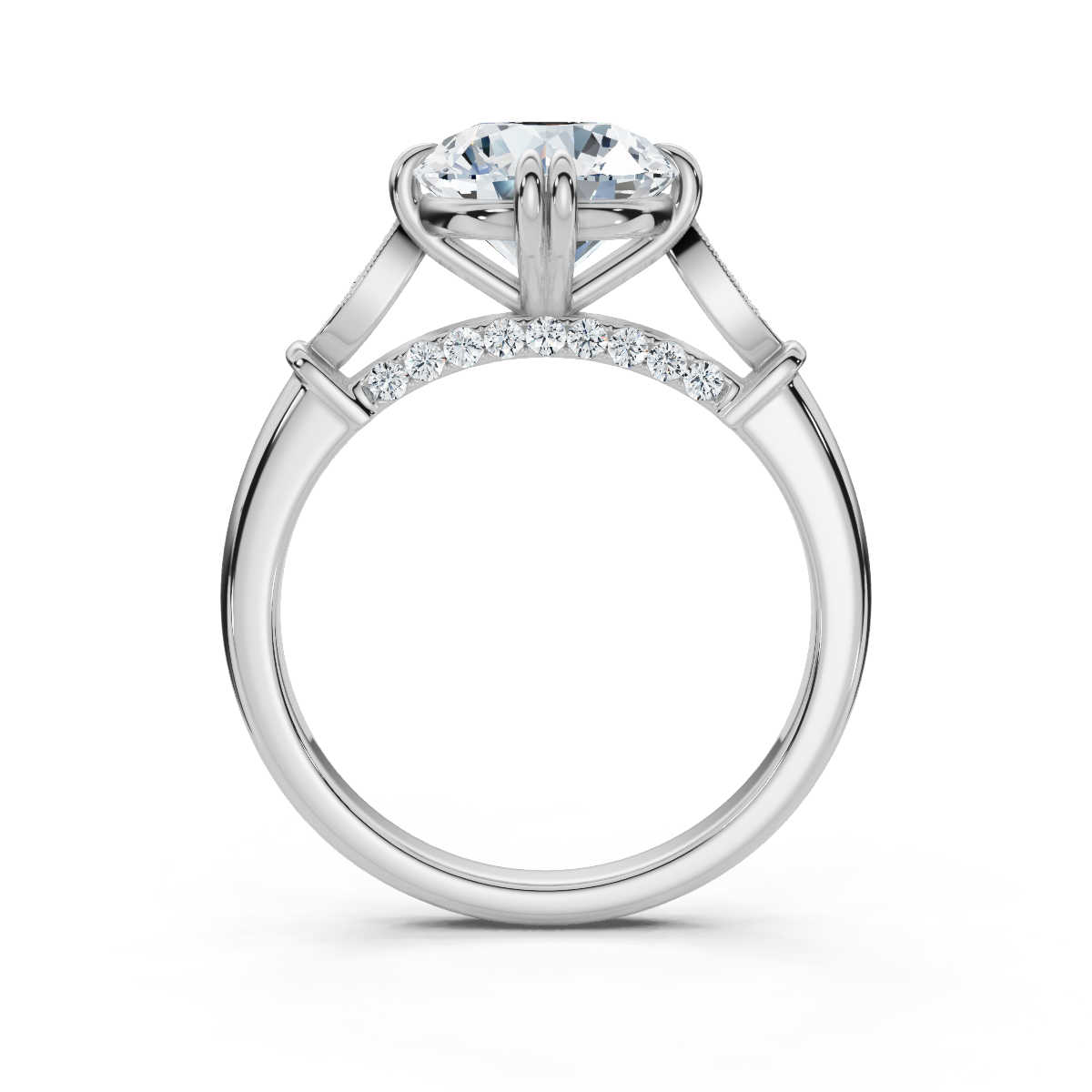 14K White Gold Kaitlyn Accents Lab Grown Diamond Engagement Ring (1/10 ct. tw)