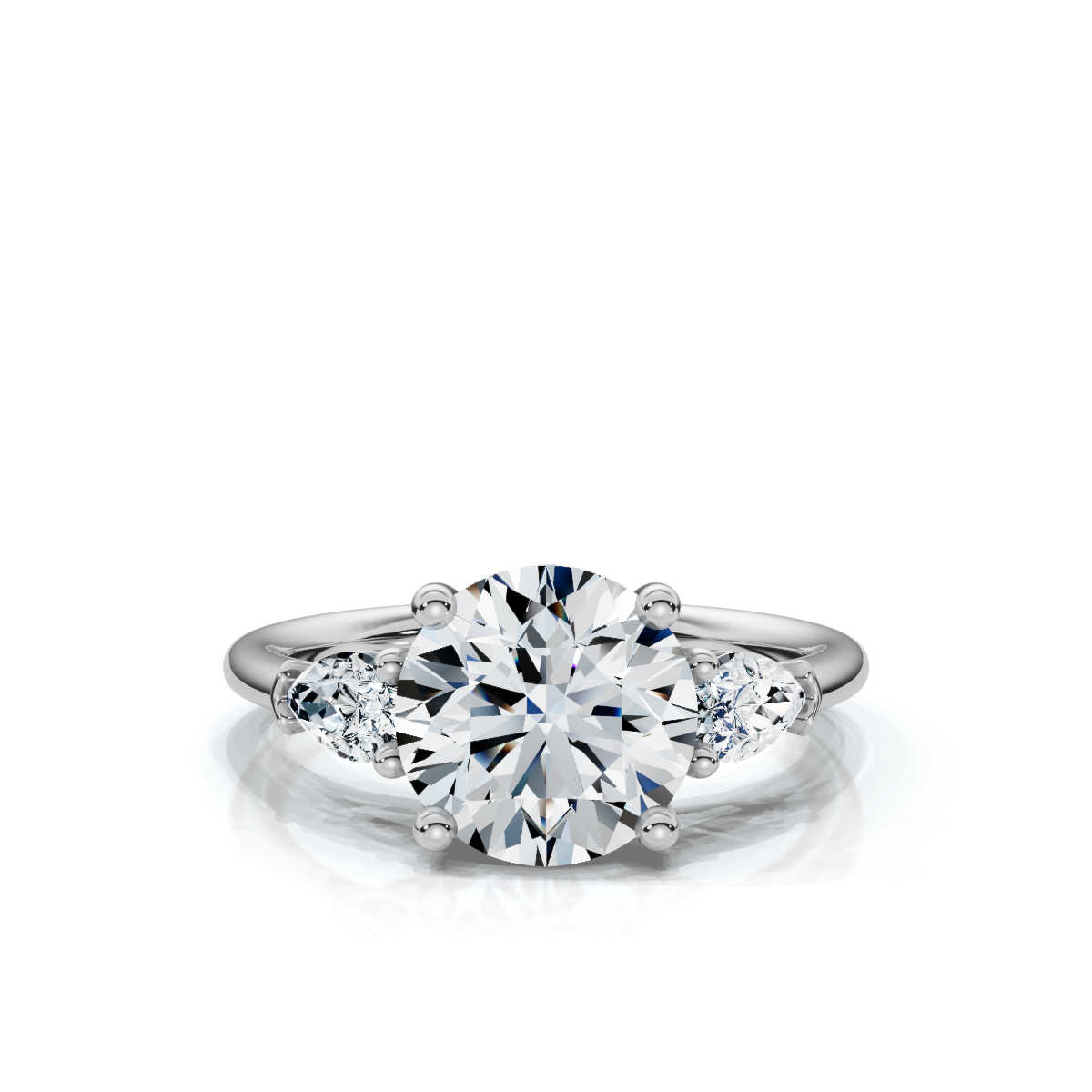 14K White Gold Rowan Three Stone Pear Lab Grown Diamond Ring (1/2 ct. tw)