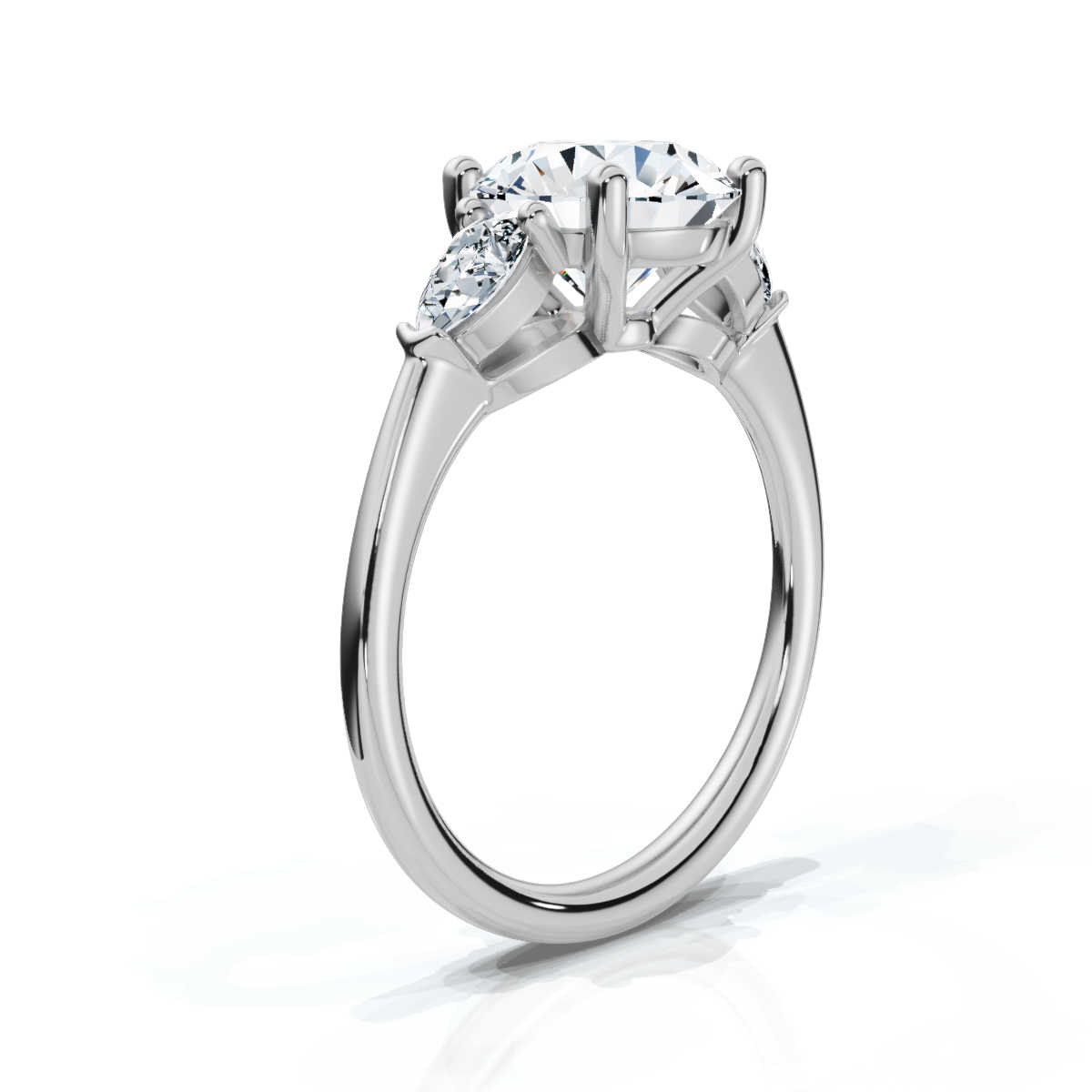 14K White Gold Rowan Three Stone Pear Lab Grown Diamond Ring (1/2 ct. tw)