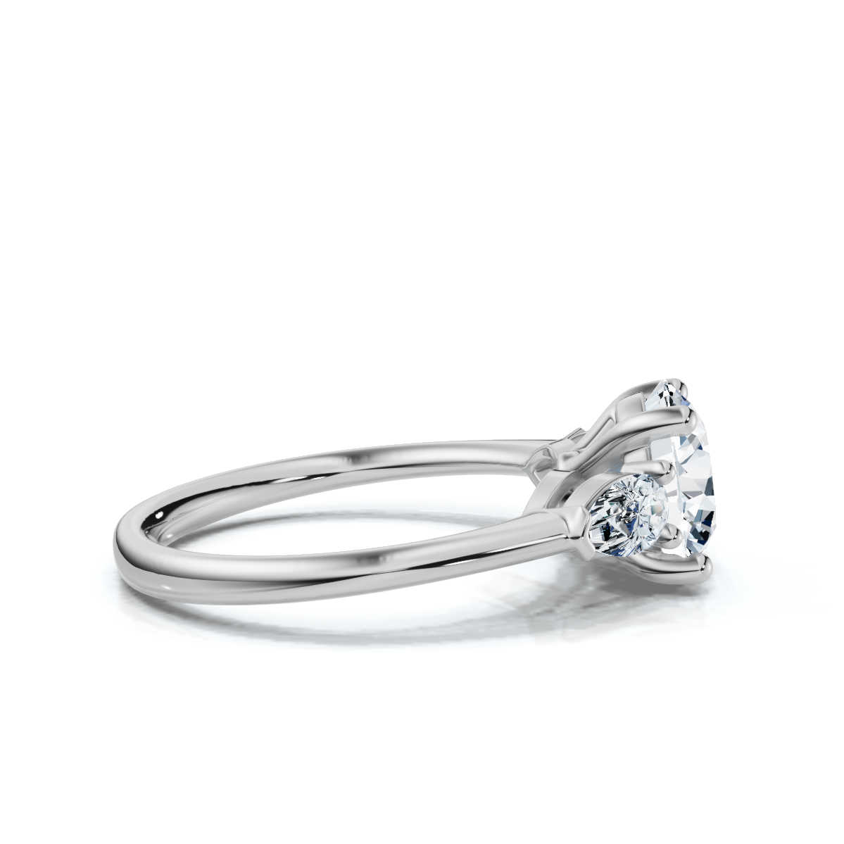 14K White Gold Rowan Three Stone Pear Lab Grown Diamond Ring (1/2 ct. tw)