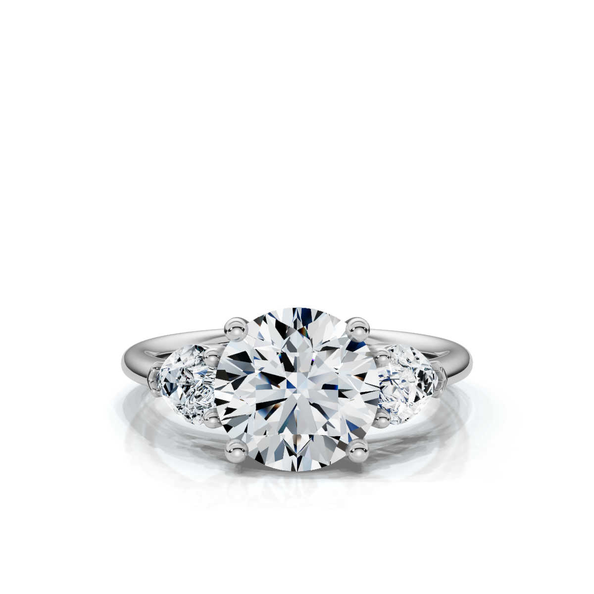 14K White Gold Rowan Three Stone Pear Lab Grown Diamond Ring (2/3 ct. tw)
